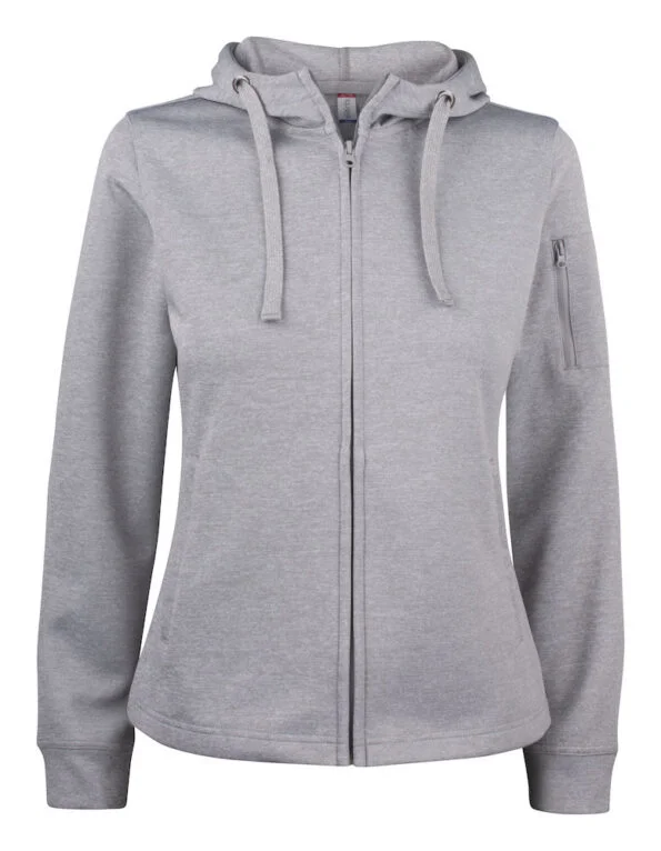 Clique Basic Active Hoody FZ Ladies grijsmelange xxl