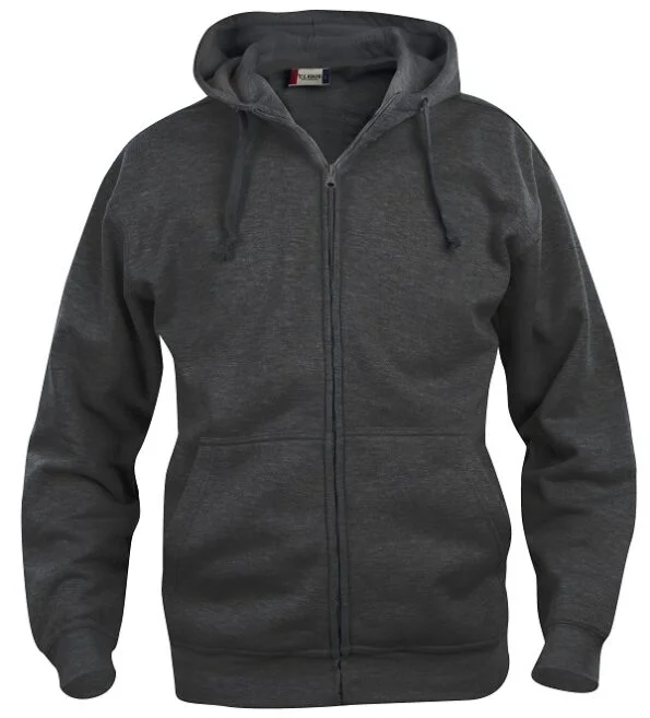 Clique Basic Hoody Full zip antraciet melange 3xl