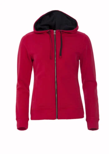 Clique Classic Hoody Full Zip Ladies rood xxl