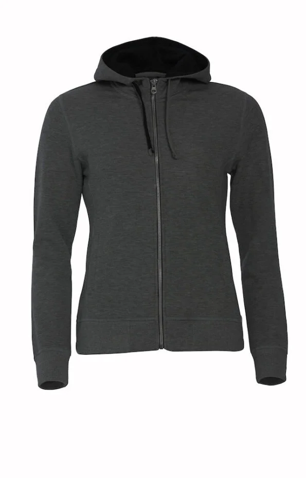 Clique Classic Hoody Full Zip Ladies antraciet melange xxl