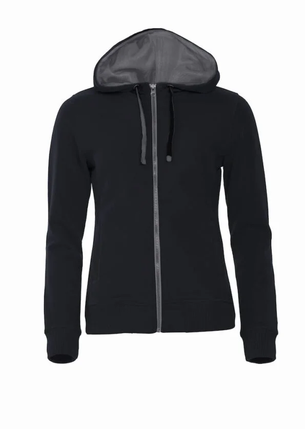 Clique Classic Hoody Full Zip Ladies zwart xxl