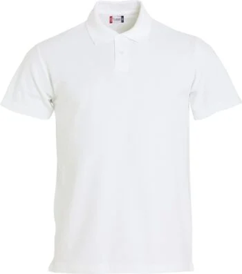 Clique Basic Polo S/S Junior wit 150/160