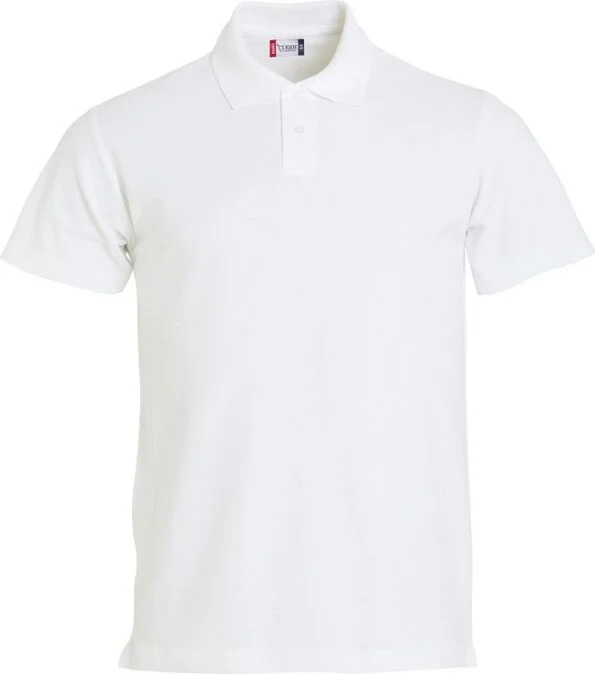 Clique Basic Polo S/S Junior wit 150/160