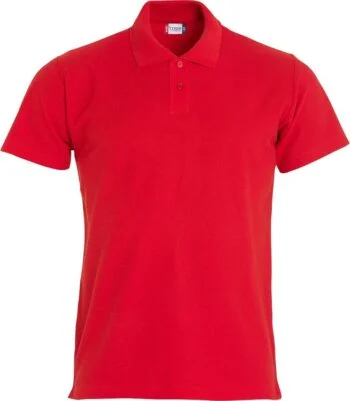 Clique Basic Polo S/S Junior rood 150/160