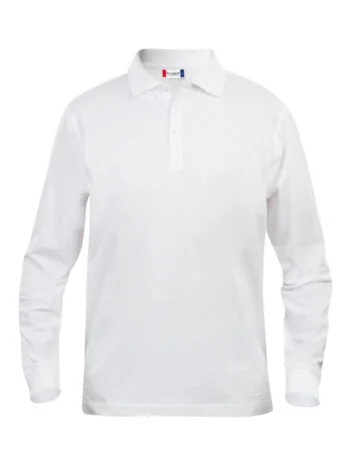 Clique Basic Polo L/S Junior wit 150/160