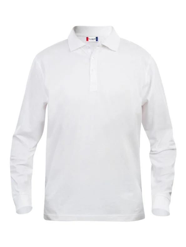 Clique Basic Polo L/S Junior wit 150/160