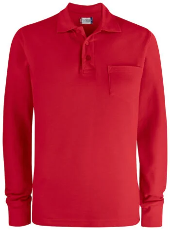 Clique Basic Polo LS Pocket rood 4xl