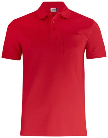 Clique Basic Polo Pocket rood 4xl