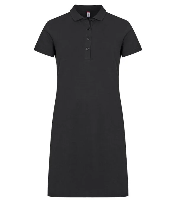 Clique Marietta polo-dress dames zwart 44/xxl