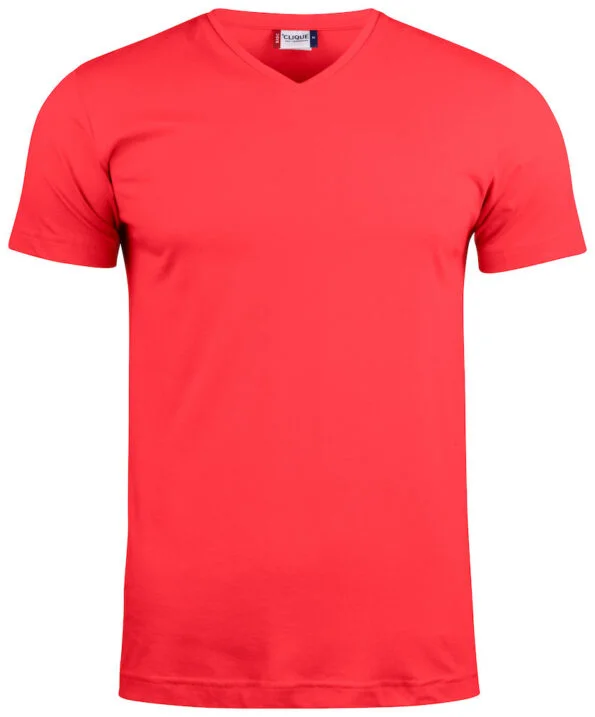 Clique Basic-T V-neck rood 4xl