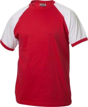 Clique Raglan-T rood/wit 4xl