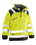 Jobman 1236 Hi-vis winter parka star geel/zwart 3xl