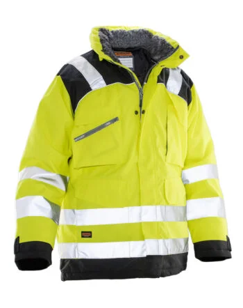 Jobman 1236 Hi-vis winter parka star geel/zwart 3xl