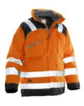 Jobman 1236 Hi-vis winter parka star geel/zwart 3xl