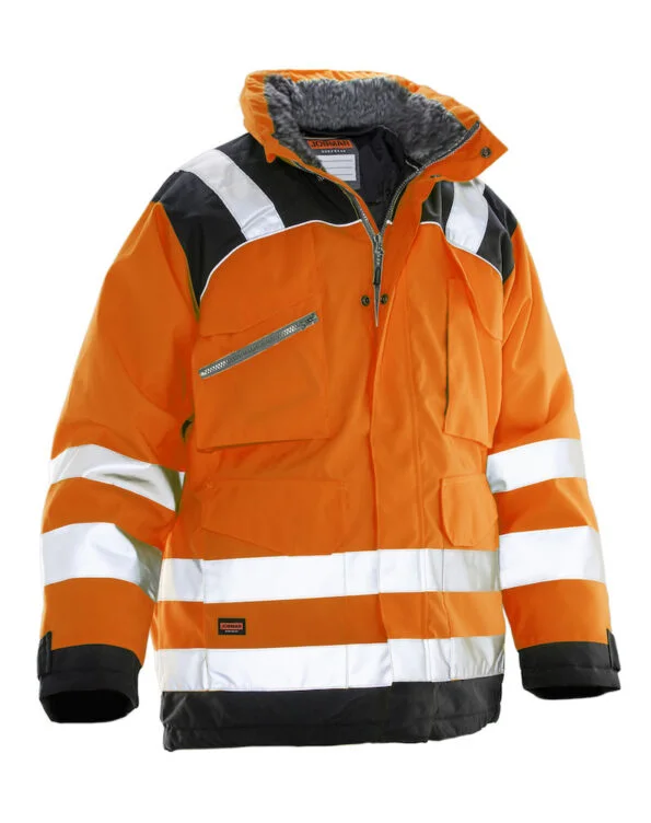 Jobman 1236 Hi-vis winter parka star oranje/zwart 3xl