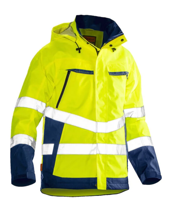 Jobman 1283 Hi-vis shell jacket geel/navy 4xl