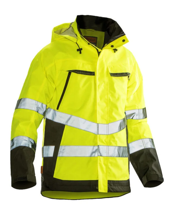 Jobman 1283 Hi-vis shell jacket geel/zwart 4xl