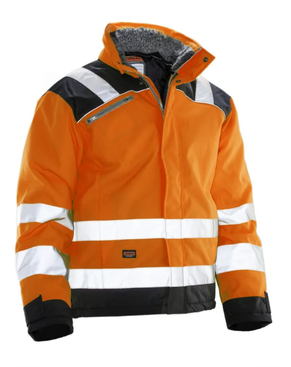 Jobman 1346 Hi-vis winter jacket star oranje/zwart 3xl