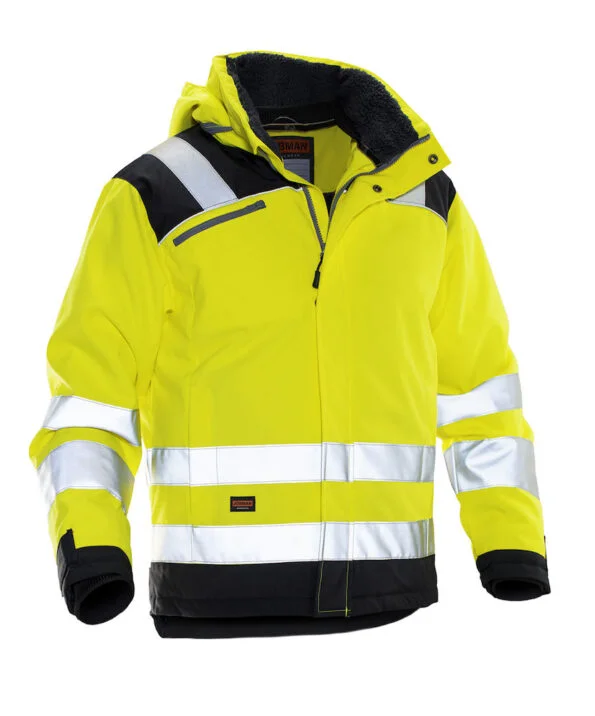 Jobman 1347 Hi-vis winter jacket star geel/zwart 4xl