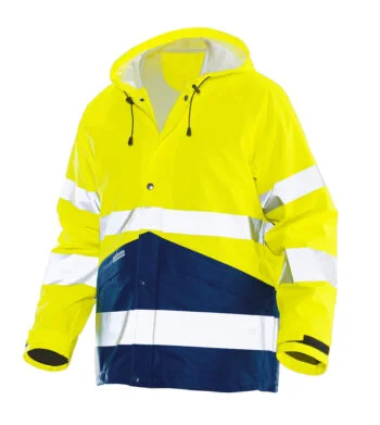 Jobman 1566 Hi-vis raincoat geel/navy 3xl