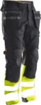 Jobman 2134 Hi-vis stretch trousers core hp wit/geel D124