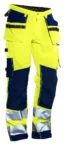 Jobman 2222 Hi-vis trousers star hp geel/navy D124