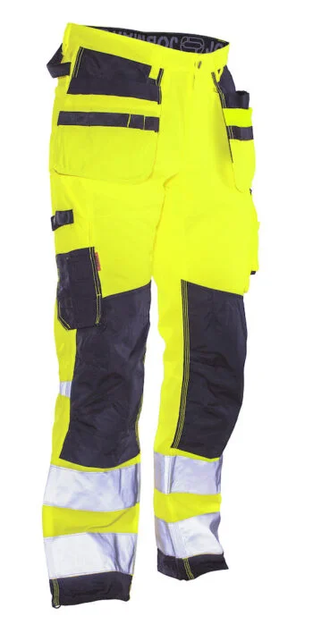 Jobman 2222 Hi-vis trousers star hp geel/zwart D124