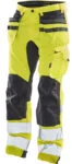 Jobman 2240 Hi-vis stretch trousers hp geel/zwart D120