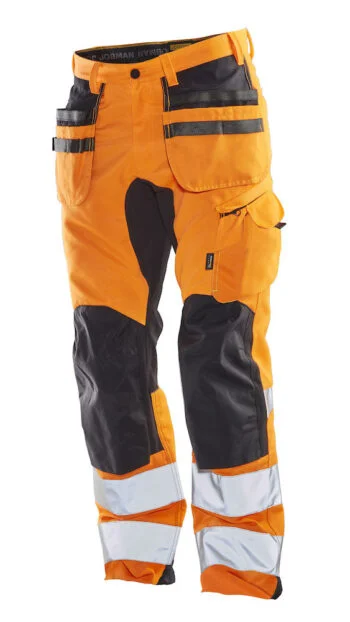 Jobman 2240 Hi-vis stretch trousers hp oranje/zwart D120