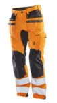 Jobman 2240 Hi-vis stretch trousers hp geel/zwart D120