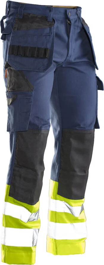 Jobman 2277 Hi-vis trousers hp navy/geel D120