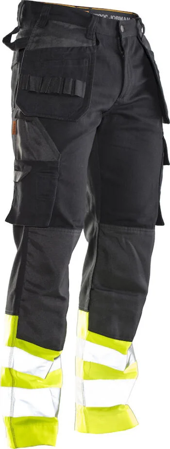 Jobman 2277 Hi-vis trousers hp zwart/geel D120