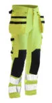 Jobman 2291 Hi-vis trousers hp stretch geel/zwart D124