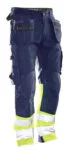 Jobman 2297 Hi-vis trousers cotton hp navy/geel D124