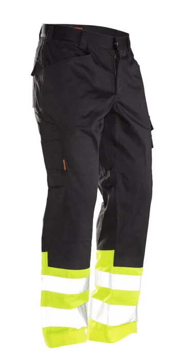 Jobman 2314 Hi-vis service trousers zwart/geel D120