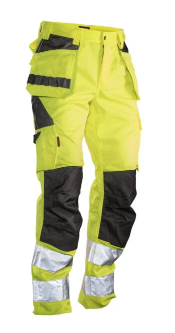 Jobman 2377 Hi-vis trousers hp geel/zwart D120