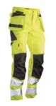 Jobman 2377 Hi-vis trousers hp geel/navy D120