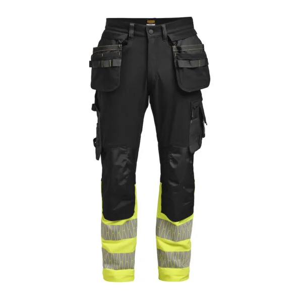 Jobman 2392 Hi-vis trousers stretch hp zwart/geel D124