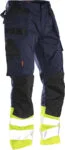 Jobman 2513 Hi-vis trousers hp navy/geel D120