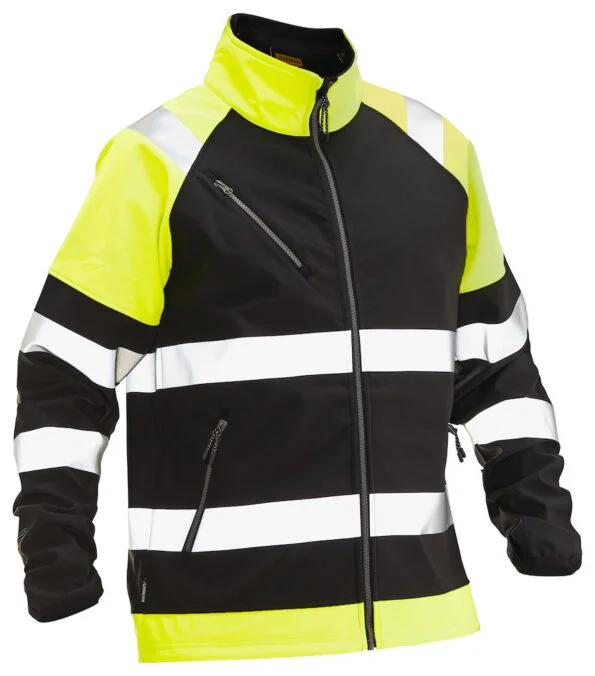 Jobman 5125 Softshell jacket Hi-Vis zwart/geel 4xl