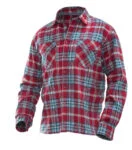 Jobman 5138 Flannel shirt rood/blauw 3xl