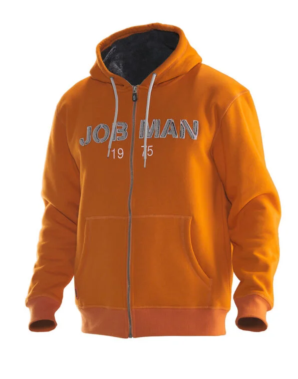 Jobman 5154 Vintage hoodie lined oranje/grijs 3xl