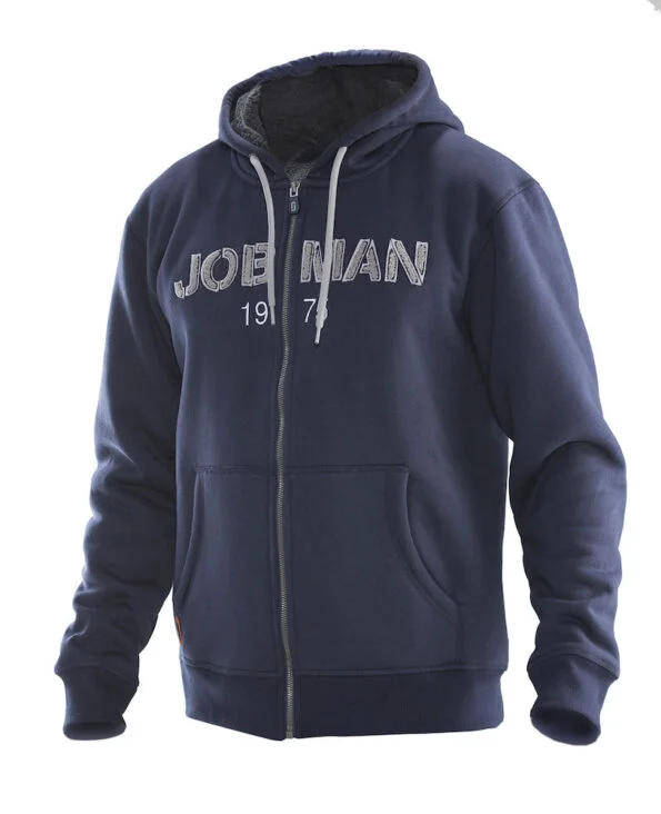 Jobman 5154 Vintage hoodie lined navy/grijs 3xl