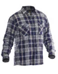 Jobman 5157 Flannel shirt lined rood/blauw 3xl