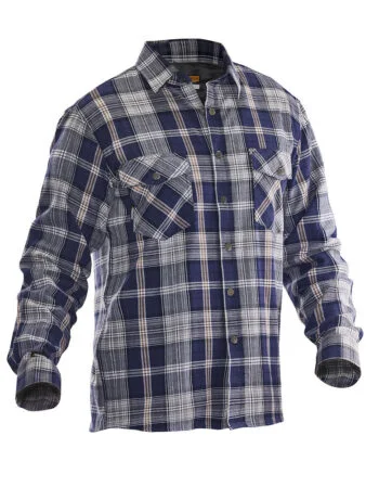 Jobman 5157 Flannel shirt lined navy/grijs 3xl