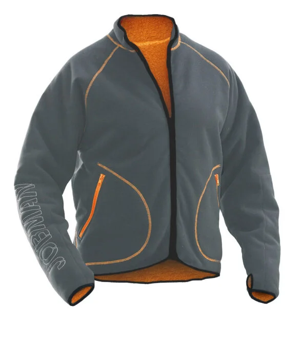 Jobman 5192 Fleece jacket reversible grijs/oranje 3xl