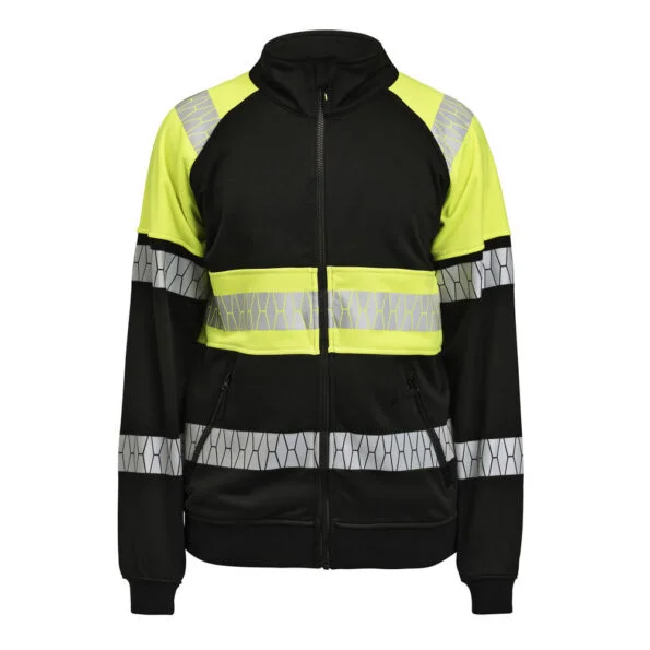 Jobman 5225 Sweatshirt Hi-Vis Full Zipp zwart/geel 4xl