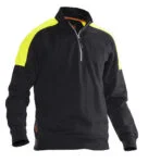 Jobman 5401 Halfzip sweatshirt wit/zwart 4xl