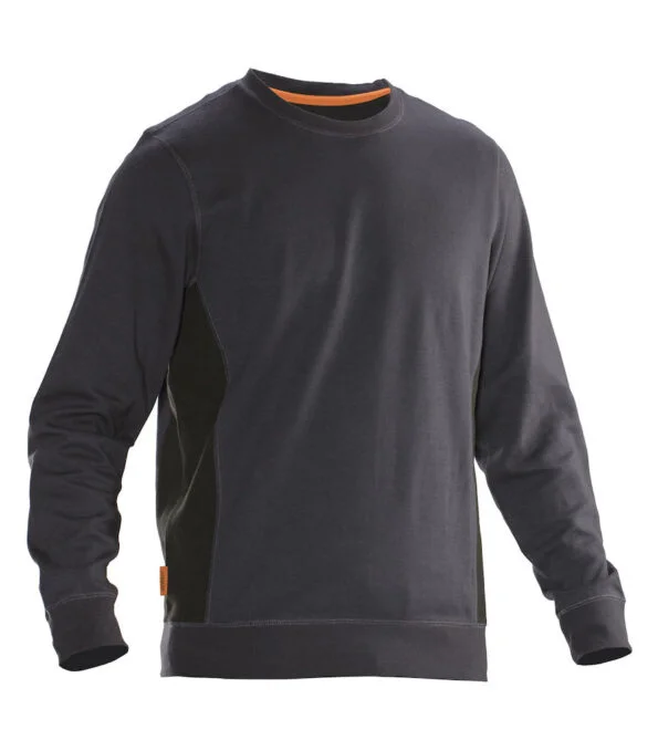 Jobman 5402 Roundneck sweatshirt do.grijs/zwa 4xl