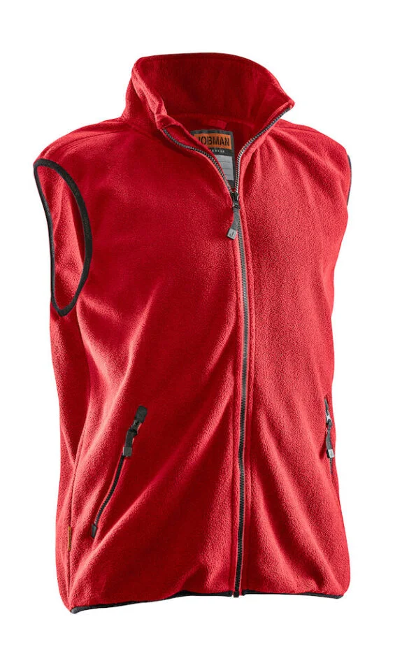 Jobman 7501 Fleece vest rood 4xl